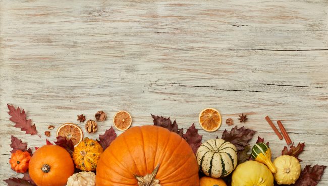 Thanksgiving background with pumpkins