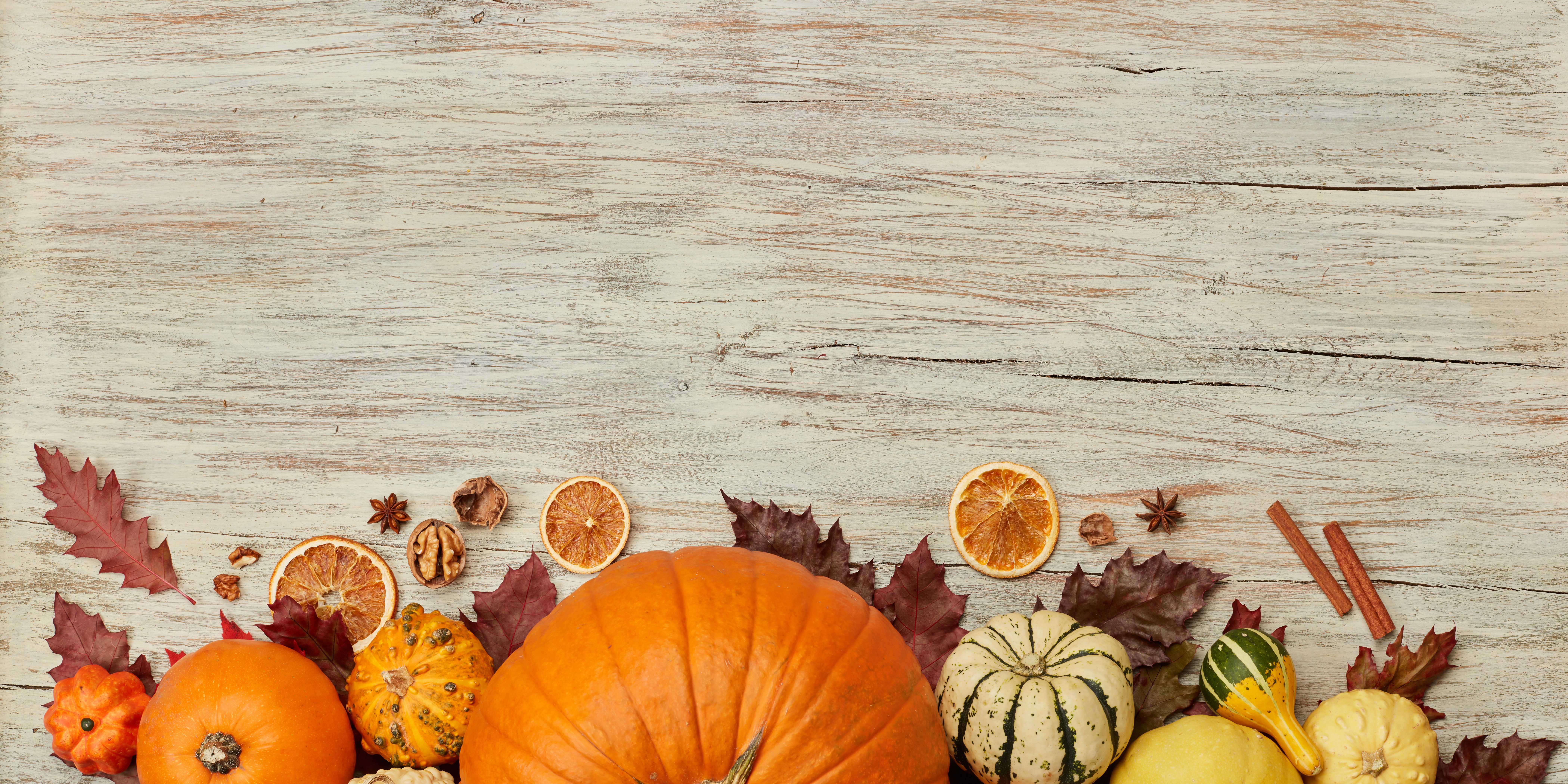 Thanksgiving background with pumpkins